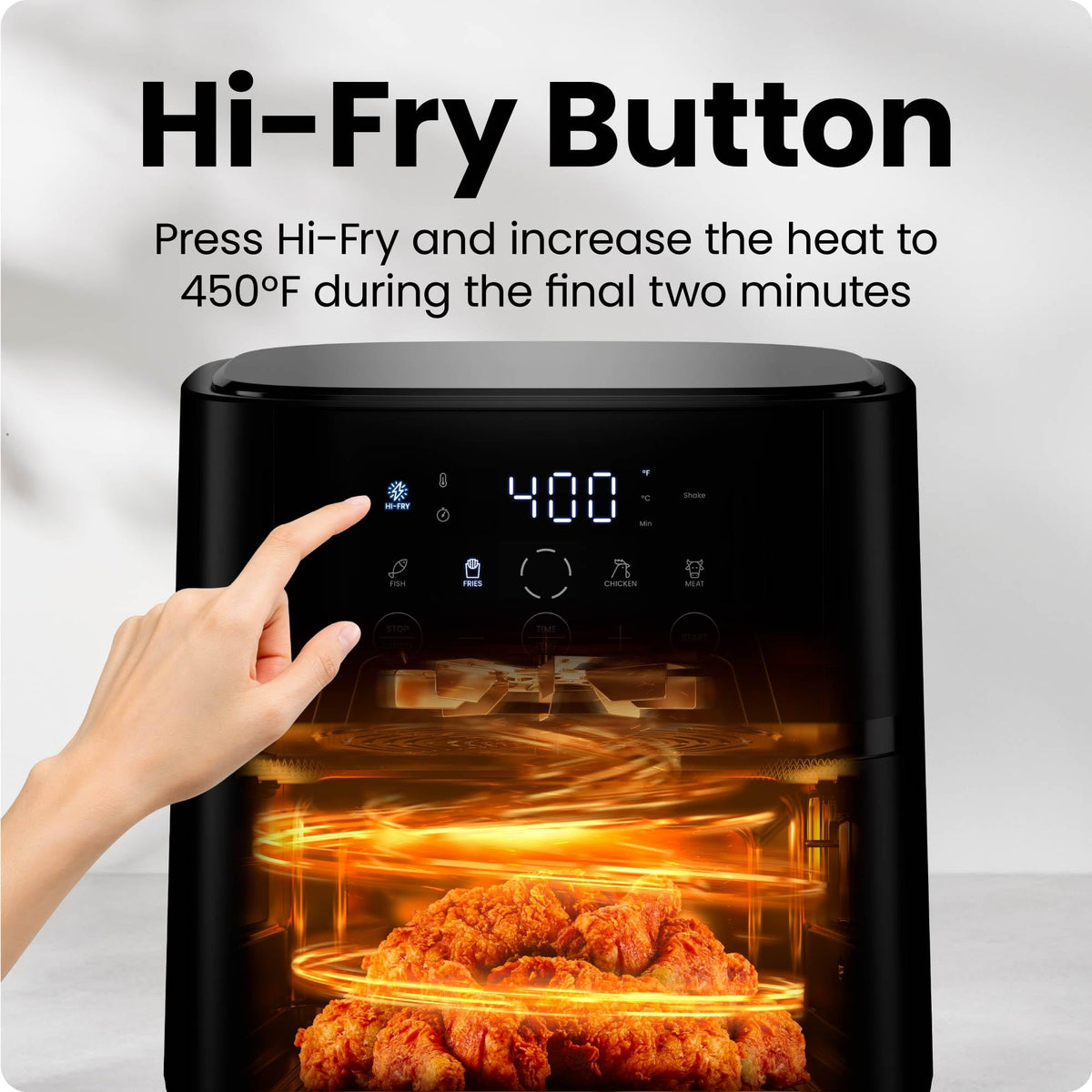 Chefman Air Fryer – 6 QT Compact Airfryer for Quick & Easy Meals in Minutes, Features Hi-Fry Technology for Extra Crisp, Touchscreen Controls with 4 Presets, Nonstick & Dishwasher Safe Basket - Black