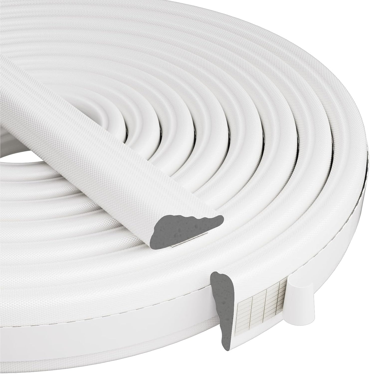 Wedge-Shape Window Weather Stripping Door Frame Seal Strip 196â White,Upgrade Black Foam,Soundproofing,Draft Stopper,Winter Insulation,Noise Blocker, Gap Filler for Exterior Front Door Side
