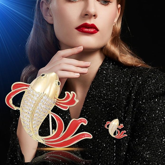 Animal Brooch for Women Girls 18k Gold Plated Animal Brooch Pin Rhinestone Animal Brooch Lapel Pin Jewelry Thanksgiving Day Birthday Wedding Gifts for Mom Wife