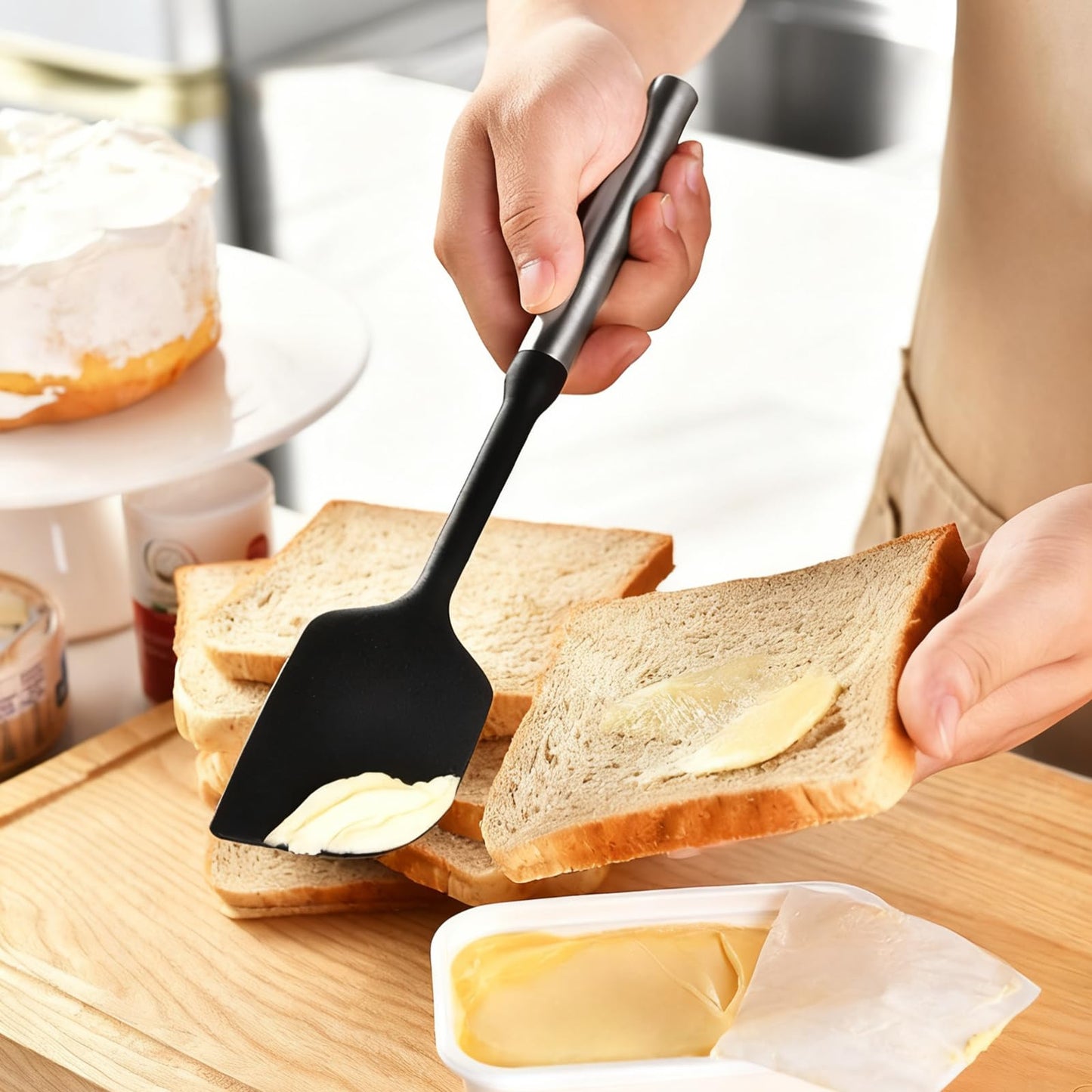 CQKEDMA 6PC Silicone Cooking Utensils Set with Magnetic Wall Mounted Holder, Heat Resistant Kitchen Utensils Set, Kitchen Gadgets Sets for Nonstick Cookware with Turner, Spoon, Spatula, Skimmer