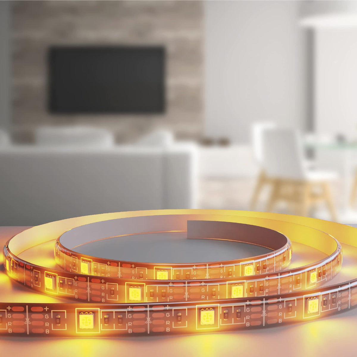 LED Strip Short Wi-Fi Multi-Color LED Light Strip Monster 6.5Ft, Smart App, Customizable Settings, Any Space, Voice-Control, Alexa, Google Assistant, Easy Installation