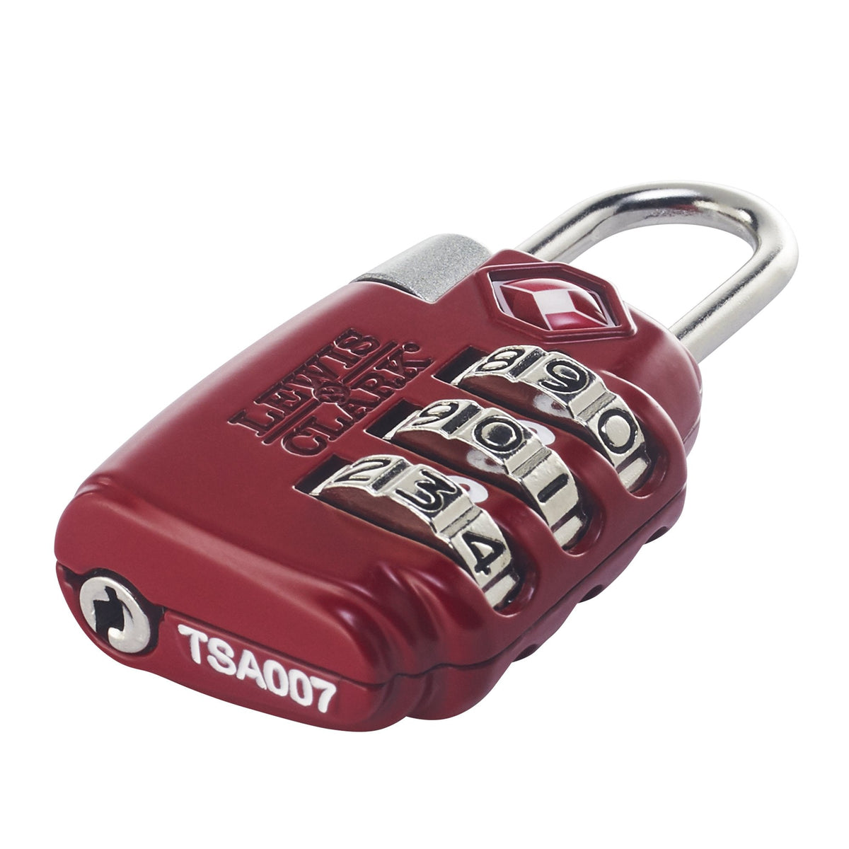 Lewis N. Clark TSA 3 Dial Combination Lock, Red