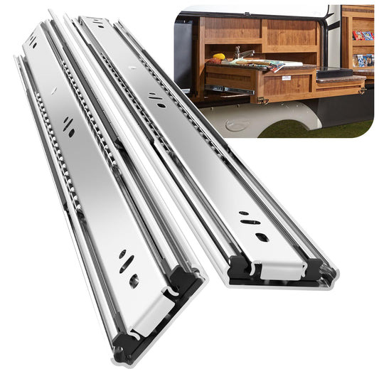 BAIDICE 1 Pair Heavy Duty Drawer Slides 12 14 16 18 20 22 24 26 28 30 32 34 36 38 40 Inch 150 lb Load Capacity Side Mount Full Extension Ball Bearing Rail Runner（Without Lock,16 inch）