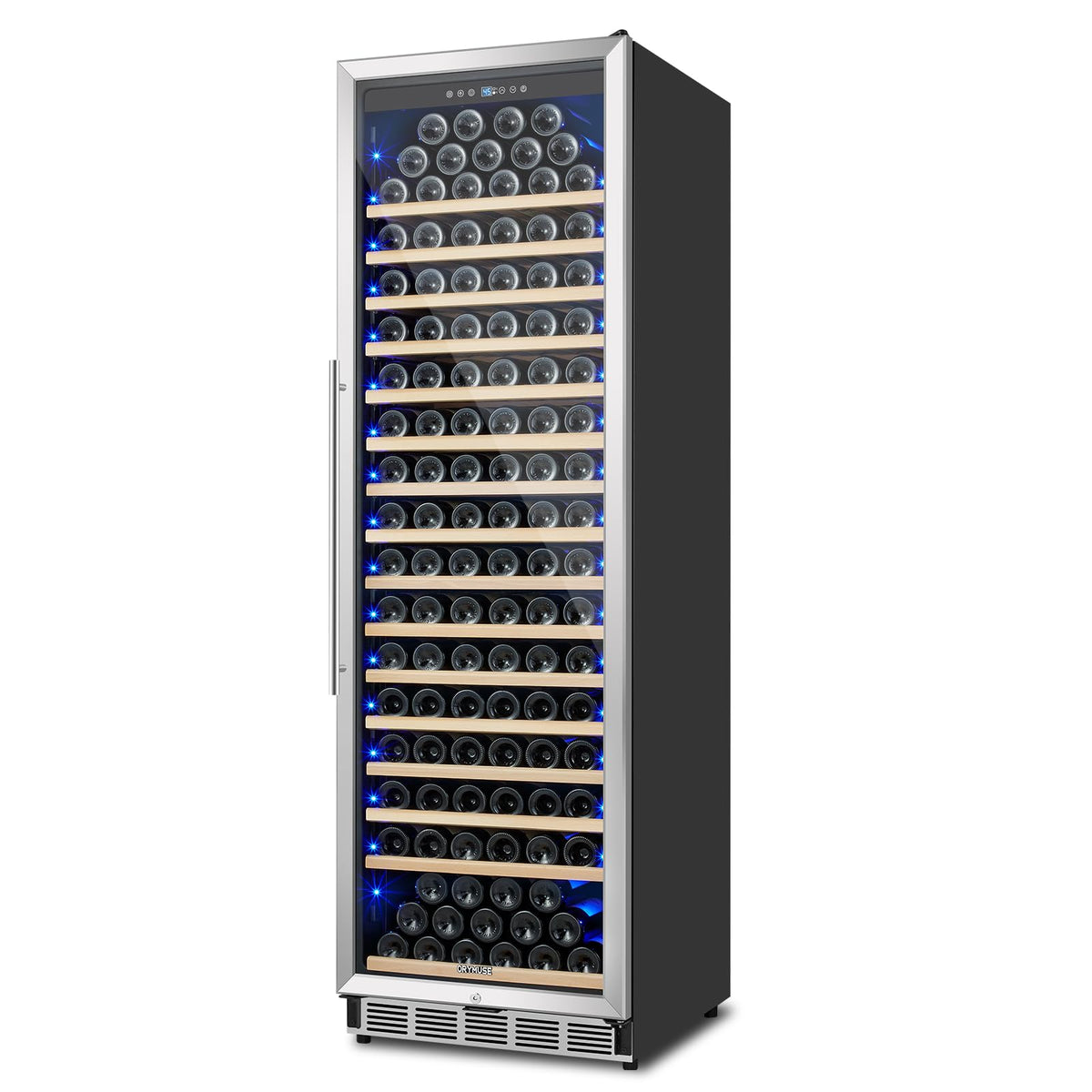 ORYMUSE Large 200 Bottle Wine Fridge - 24 Inch Wine Cooler Refrigerator, Freestanding and Built-in Design, Upgraded Compressor Cooling, Intelligent Temperature Memory