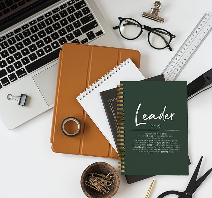 OXW Leadership Gifts Notebook Journal, Leader Gifts for Women Men, Office Notebook for Work, Thank You Gifts for Leader Mentor Boss Supervisor, Dark Green Spiral Notebook 5.5 x 8.3