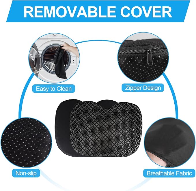 Anti Slip Kayak Seat Cushion,Thick Waterproof Seat Cushion Kayak Gel Seat Pad With Non-Slip Cover For Sit In Kayak Inflatable Kayak Canoe & Boat Kayak Accessories For Fishing Water Sports Outdoors