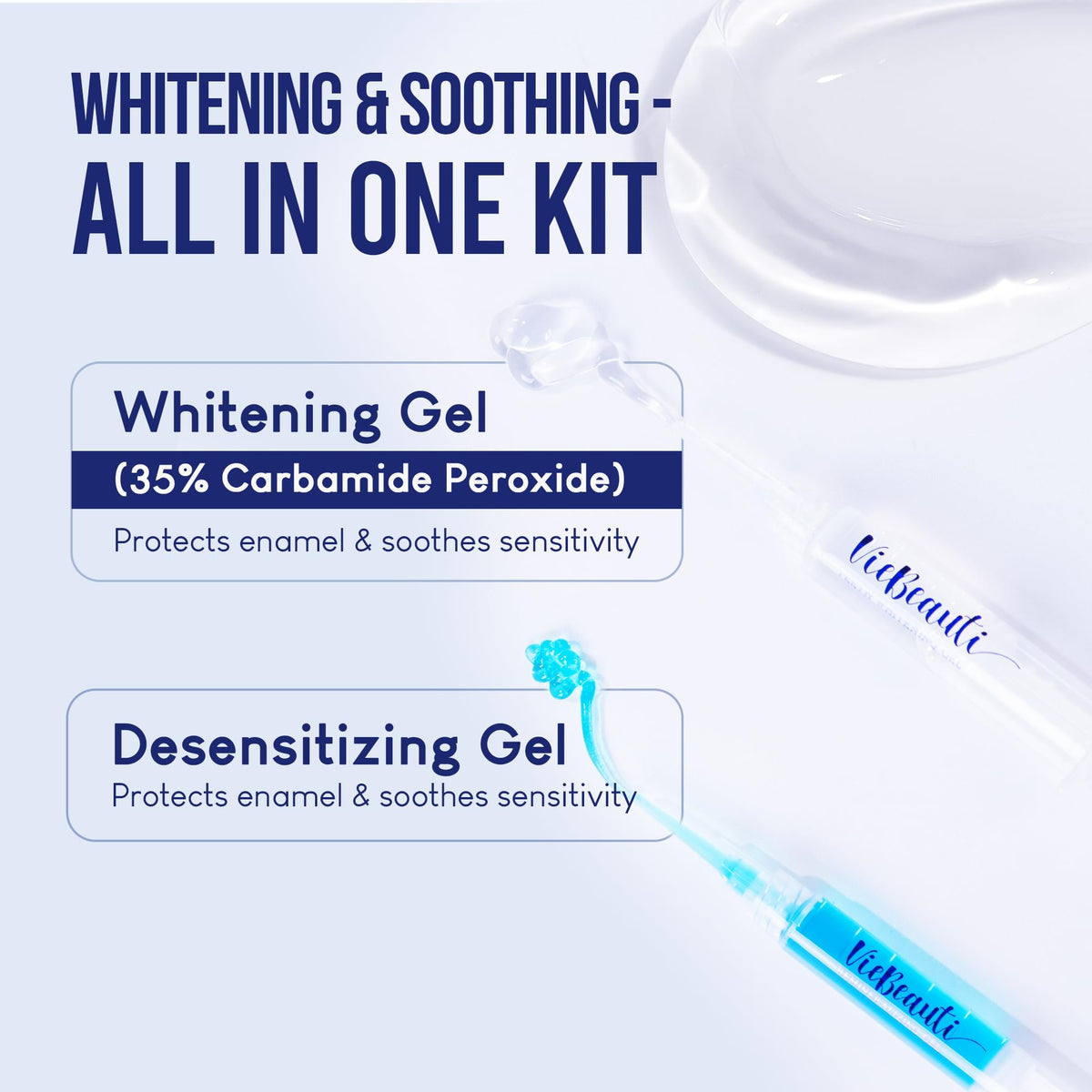 VieBeauti Teeth Whitening Kit with LED Light: Tooth Whitener with 35% Carbamide Peroxide, Remineralizing Gel, Mouth Trays and Tray Case - 10-Minute Timer Enhances Minty Fresh White Smile Mint