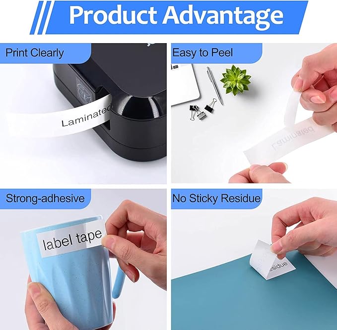 6 Pack 24mm 0.94 Laminated White Tape Compatible for Brother P-Touch Label Maker Tape TZe-251 24mm Label TZe251 1 Inch TZe TZ Tapes TZ-251 TZ251 for PT-D600 D610BT P700 P750W P950NW P710BT