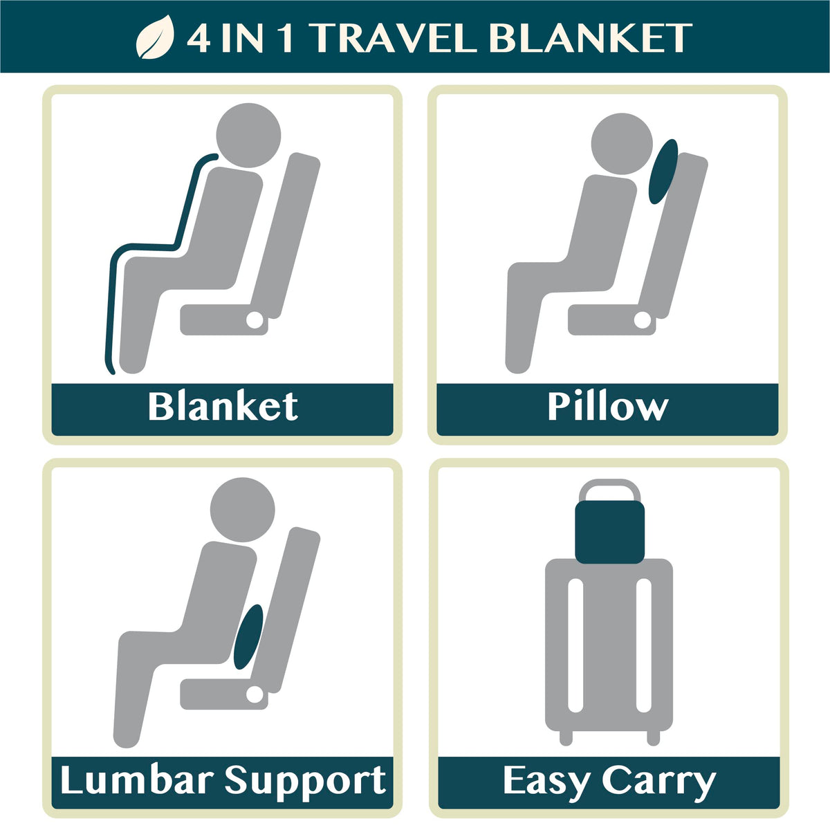 PAVILIA Travel Blanket Pillow, Soft Airplane Blanket 2-IN-1 Combo Set, Plane Blanket Compact Packable, Flight Essentials Car Pillow, Travelers Gifts Accessories Luggage Backpack Strap, 60x43 Navy Blue