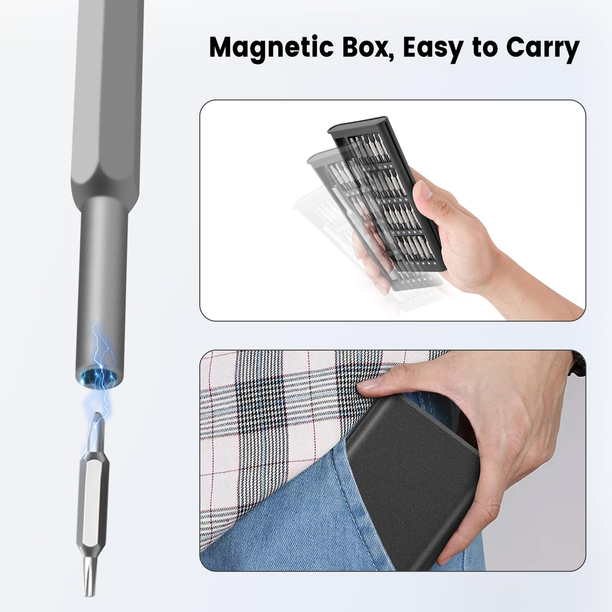 LOPLANE 49-in-1 Precision Screwdriver Set, Tiny Torx Screwdriver Fits Glasses, Magnetic Repair Tool Kit For Laptop, Iphone, Macbook, Tablet, Computer, Ps5, Electronics, Watch, Xbox, Camera