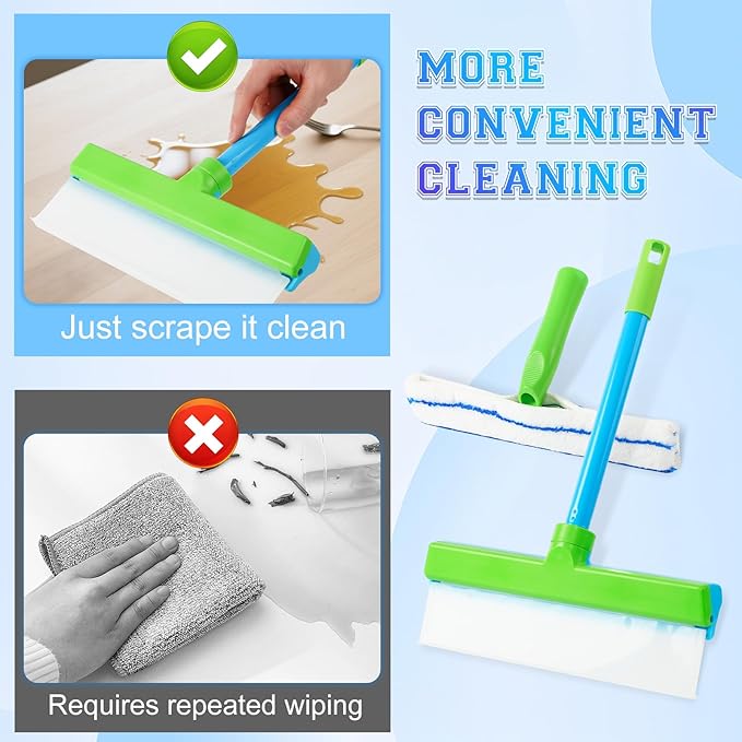Recyclable Silicone Window Squeegee Kit,Glass Cleaning Tools,Multifunctional Silicone Window Squeegee Cleaner Kit & Microfiber Scrubber for Shower Glass Mirror Door Car