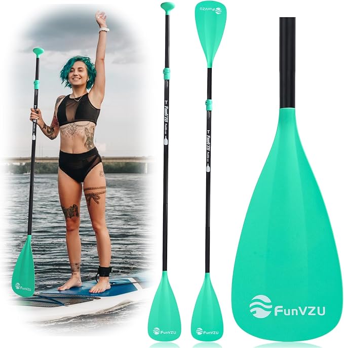 SUP Paddle, Stand Up Paddle Board Paddle Lightweight Adjustable 4-Piece Aluminium Kayak Paddles, Unique Lock Design Floating Alloy Shaft Paddle for Paddle Board