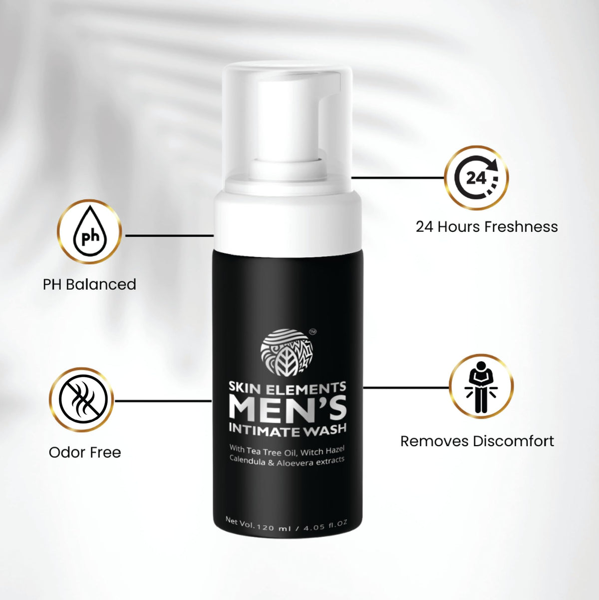 Skin Elements Men's Intimate Wash JUMBO Pack | with Refill | For 180 Days | 14.2 fl. oz | pH Balanced Hygiene Foaming Wash | Controls Bad Odor | with Tea Tree Oil | Super Saver Pack |