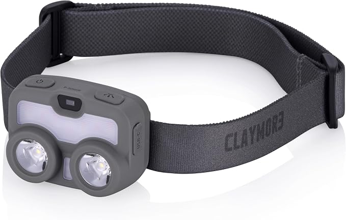 Claymore HEADY3 Khaki Rechargeable Headlamp – Compact 500 Lumens LED with Motion Sensor 6 Light Modes USB-C Rechargeable IP54 Water Resistant Up to 65 Hrs Runtime for Camping, Running, Outdoor
