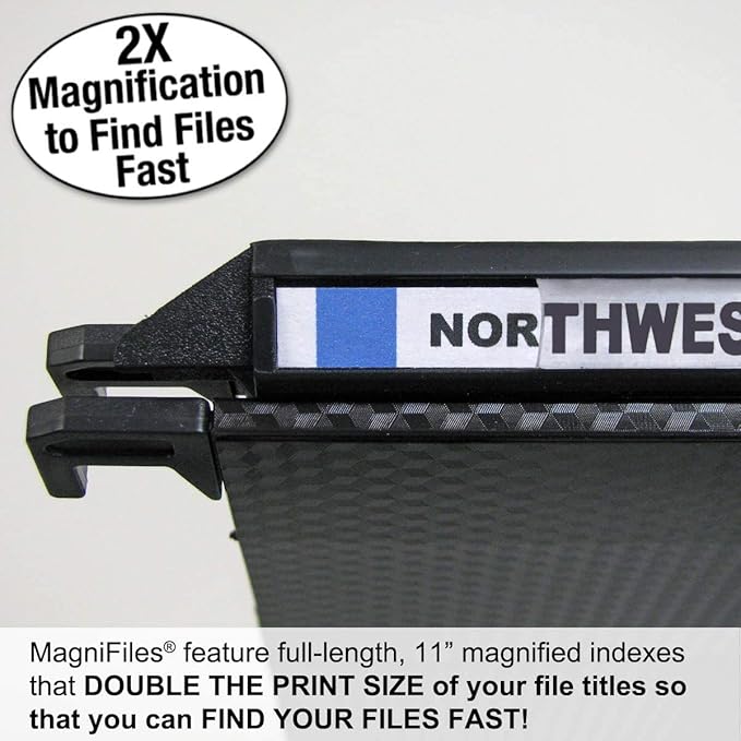 Ultimate Office MagniFile Extra-Capacity Hanging File Folders, 1/2" Box-Bottom, Letter Size, Feature A Wrap- Around Bungee Security Cord (Set of 4)