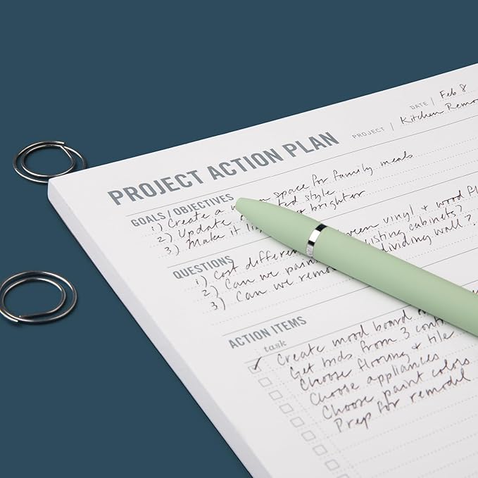 Two Tumbleweeds - Project Planner Notepad - 7 x 10” Planning Pad for Project Management with Checklist, Action Items, Notes - Task Planner - To Do List Organizer For Work & School - 50 Sheets