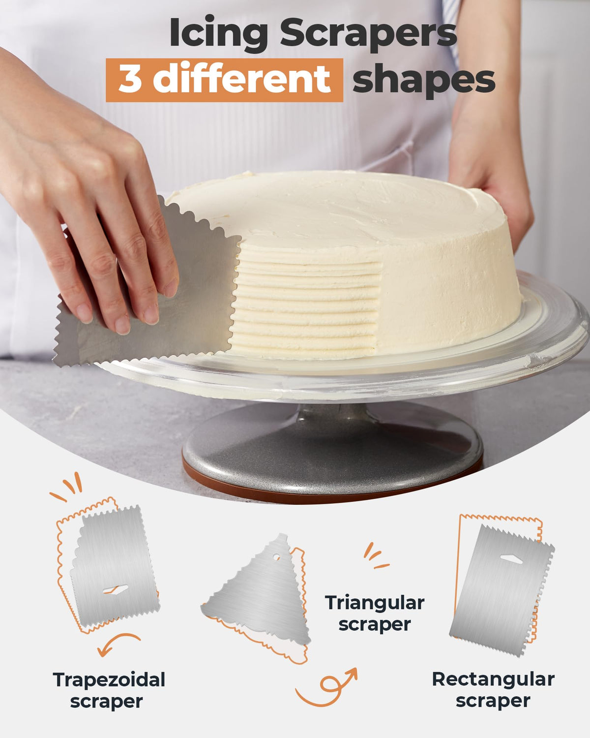 Kootek Aluminium Cake Turntable, 12 Inch Rotating Cake Stand, 35 pcs Cake Decorating Kit Supplies with 24 Numbered Icing Piping Tips, 2 Frosting Spatula, Pastry Bags and Other Baking Tools