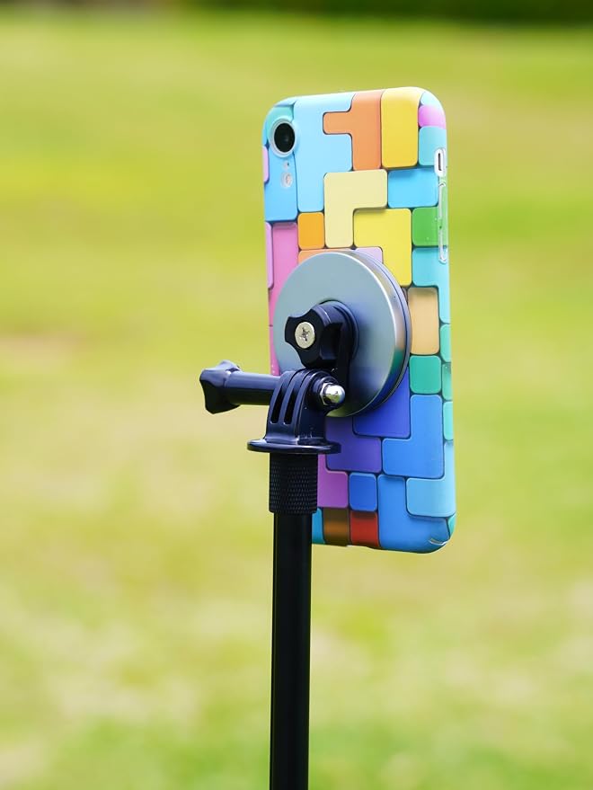 Golf Monopod Stick, Record Golf Swing with Magnetic Phone Holder, Adjustable Tripod with Spike Stake Golf Accessories Golf Swing Training, Compatible with Gopro Insta, Golf Train Aids