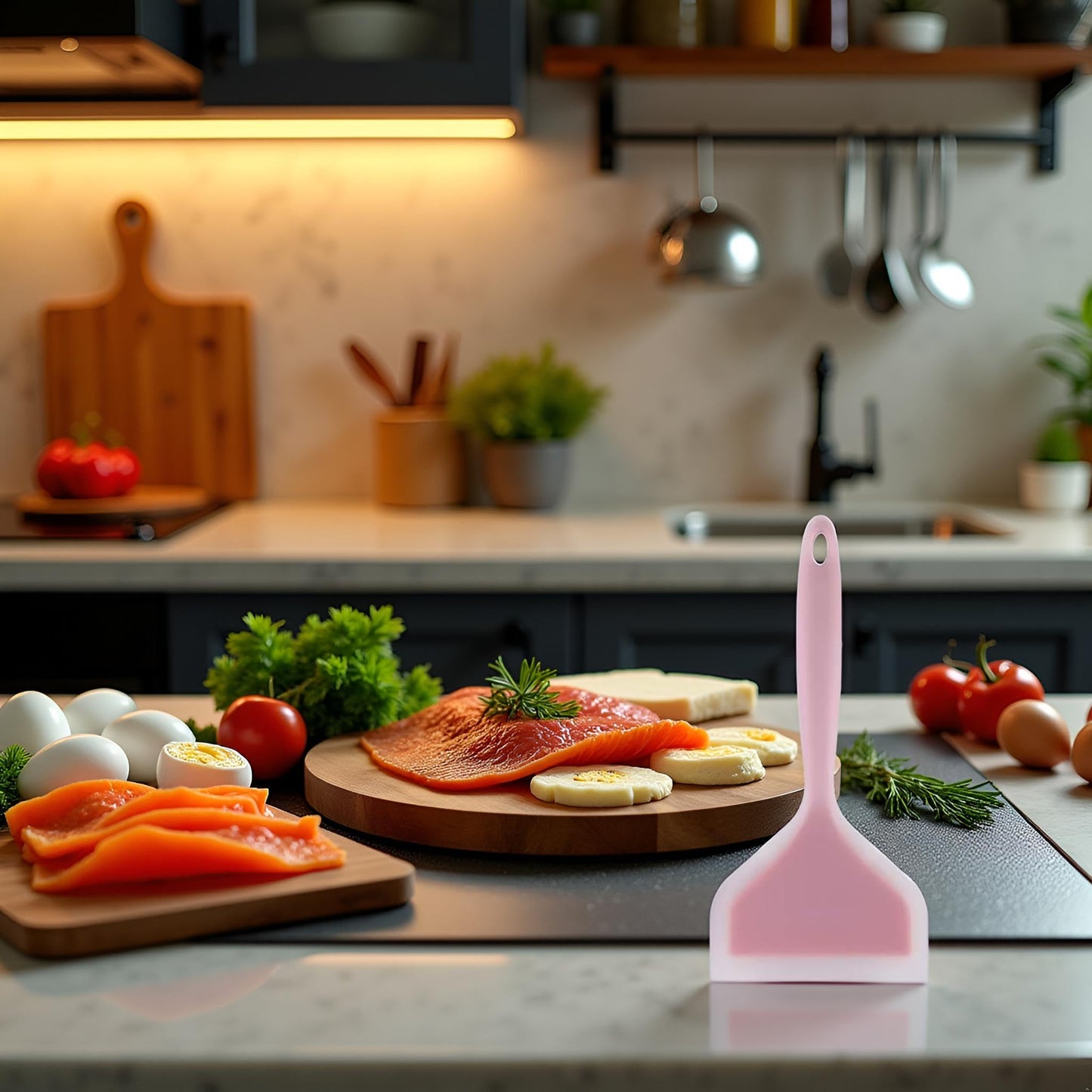 Pink Silicone Pancakes Spatula,Wide Pancakes Spatula for Eggs Fish Pizza and Steak Shovel Omelette Spatulas for Nonstick Cookware,Heat Resistant Kitchen Flipper Spatulas for Cooking Utensils