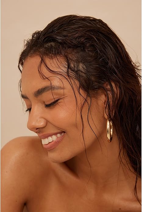 EXGOX Sterling Silver Hoop Earrings - Hypoallergenic, Lightweight, Chunky, 14K Real Gold Plated, Big Large Hoops for Women