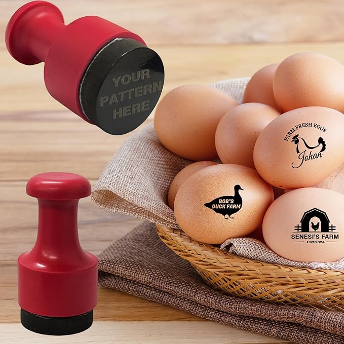 Custom Egg Stamp Personalized Egg Stamps for Fresh Eggs with Your Text & Design for Farm Branding Backyard Eggs