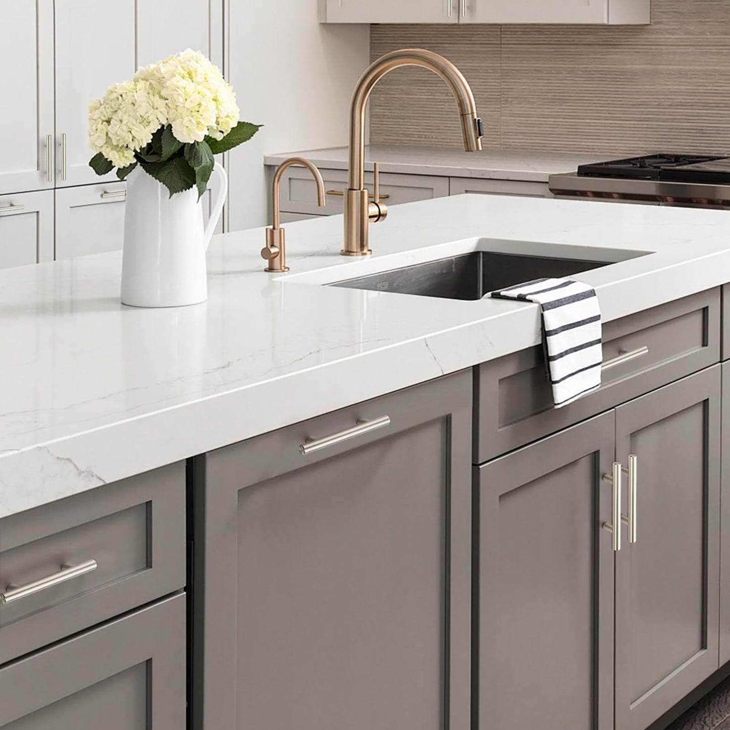 JOY DECOR 30 Pack 5 Inch Cabinet Pulls, 3 Inch (76mm) Hole Center Stainless Steel Drawer Handles for Kitchen Cabinets, Cupboard, Wardrobe – Brushed Nickel Silver