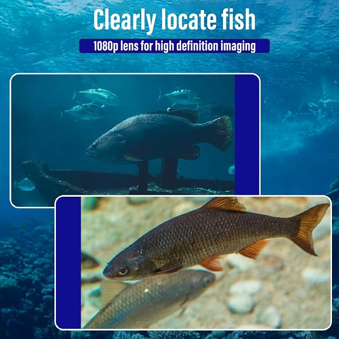 Underwater Fishing Camera with 30m/98ft Cable, IP67 Fish Finder Camera with 4.3" Monitor, IR Lights, 5000mAh Rechargeable Battery, Portable Fishing Camera for Lake, Boat, Ice Fishing