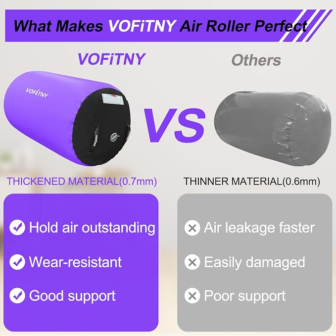 VOFiTNY Inflatable Gymnastics Air mat Tumbling Track with Air Barrel Octagon Mat with Pump for Home/Gym
