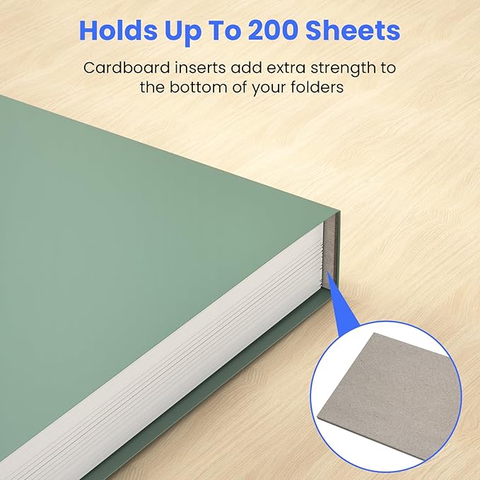 Hanging File Folders Letter Size, 50 Pack File Organizer Folders, 1/5-Cut Tabs with Hanging File Folder Frame, Heavy Duty 1 Inch Expansion, Stay Organized for Your Home and Office Bulk File.