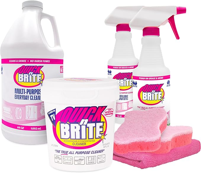 Quick N Brite All Purpose Cleaner, 7 Piece Combo Kit, with Cleaning Paste 80 oz