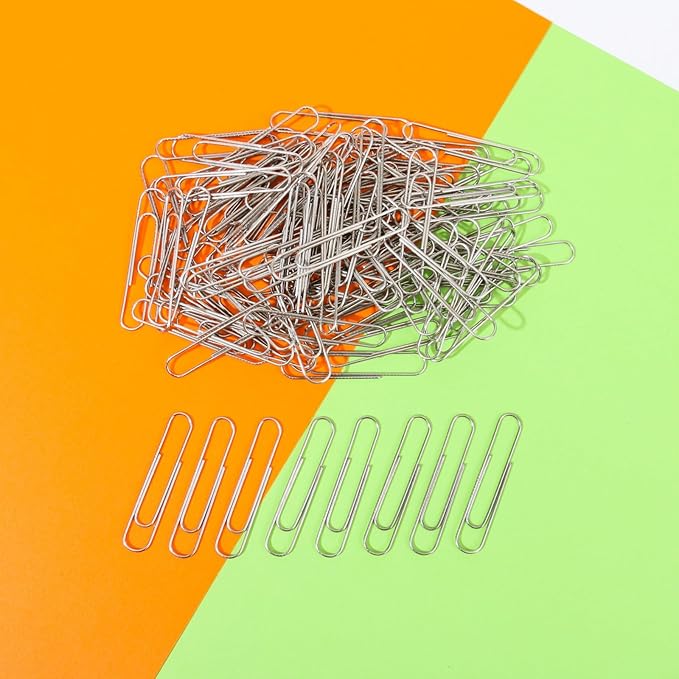 Jumbo Paper Clips，Qimailer Paper Clips - 1000 Pieces (10 Boxes of 100 Each) - Silver Standard Size 2.0IN - Office & School