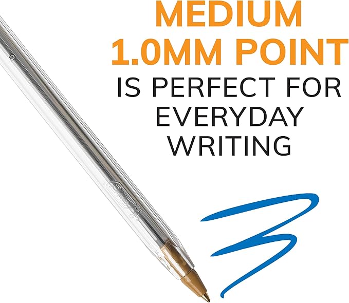 BIC Cristal Xtra Smooth Blue Ballpoint Pens, Medium Point (1.0mm), 500-Count Box, Extra Smooth and Reliable Ballpoint Pens