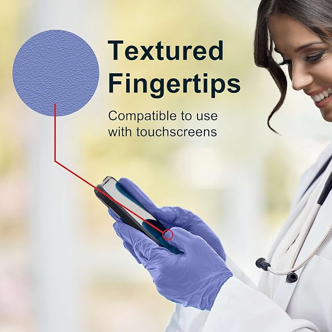 FifthPulse Biodegradable Disposable Nitrile Gloves, 150 Count, Green Food Safe Cooking Gloves - Powder and Latex Free Gloves