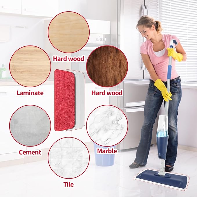 3 Pack Microfiber Reusable Mop Pads for Bona Mop, Wet/Dry Floor Cleaning Refill Mop Pads, Spray Mop Hard Wood Floor Mop Pads Refills, Machine Washable Power Mop Pads Replacement