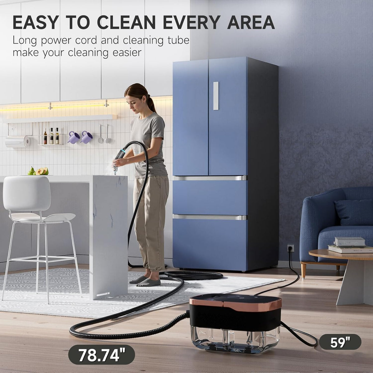 Steam Cleaner, Portable Steamer for Cleaning, Multipurpose Cleaning Steamer with Replacement Heads for Home, Dirt, Grease, Grout, Tile,Floor, Car Detailing