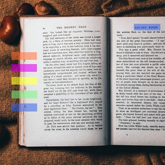 3000 Pieces Neon Page Markers Sticky Index Tabs, Colored Index Tab Flags, Fluorescen Sticker Tabs Note for Books, 12 Sets 2 Designs