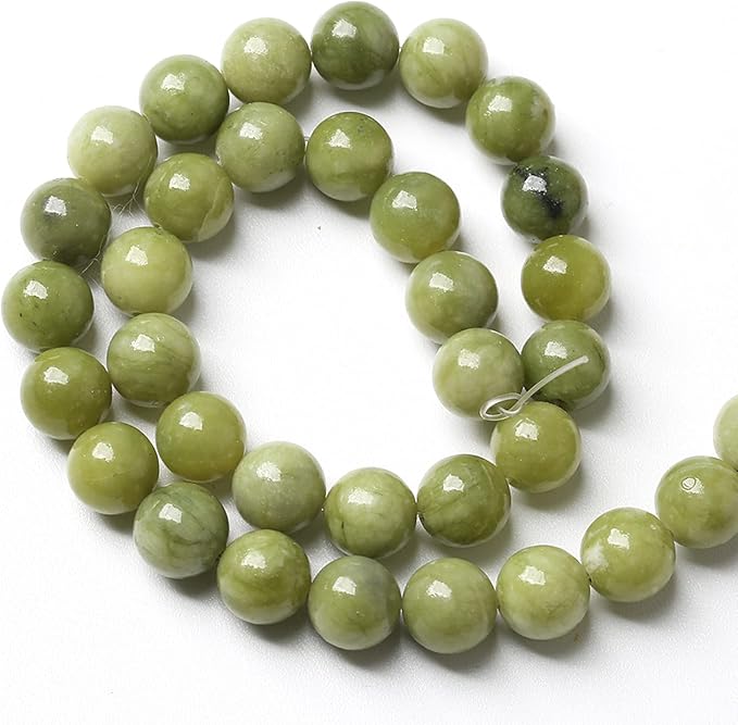 8MM 45PCS Natural Stone Chinese Green Jade Loose Beads for Jewelry Making DIY Bracelet Necklace 1 Strand