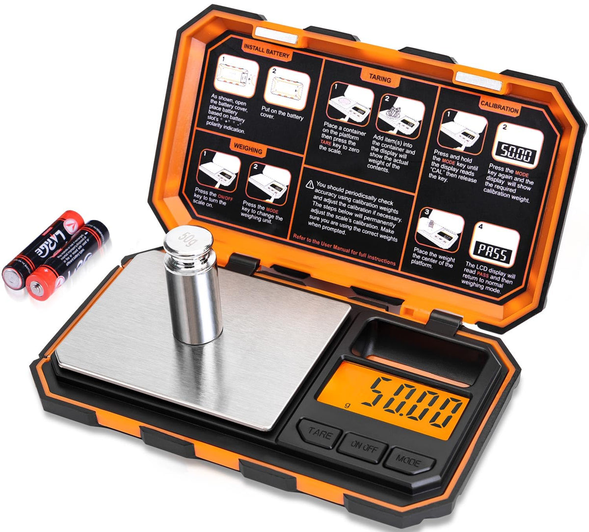 Fuzion Digital Pocket Scale, 500g x 0.01g Gram Scale, Mini Scale 6 Units Jewelry Scale with LCD Display, Tare Function for Food, Jewelry, Coin, Coffee