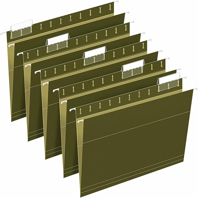 Hanging File Folders, RAZCC 30 Pack Reinforced Hanging Folders Letter Size, Designed for Bulky Files, Filing Cabinet, Adjustable Tabs, Green