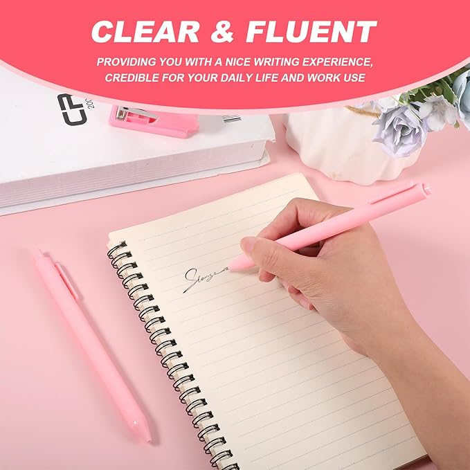 100 Pcs Ballpoint Pens, 1.0 mm Retractable Comfortable Writing Pens Large Capacity Black Ink Ballpoint Pen Set for Teacher Student Office School Home Supplies
