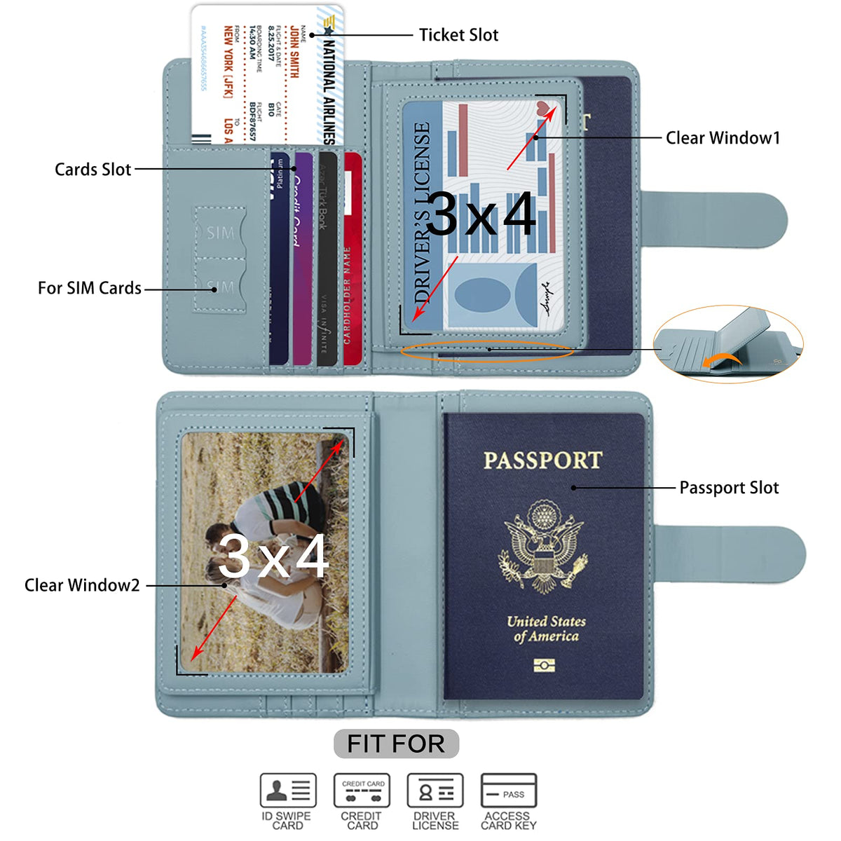 Melsbrinna Rfid Passport Holder for Travel women/Men, Cute Passport Wallet Rfid Blocking Card Slots, Rfid Passport Cover/CaseTravel Wallet, Passport Book Holder (1, Green2)