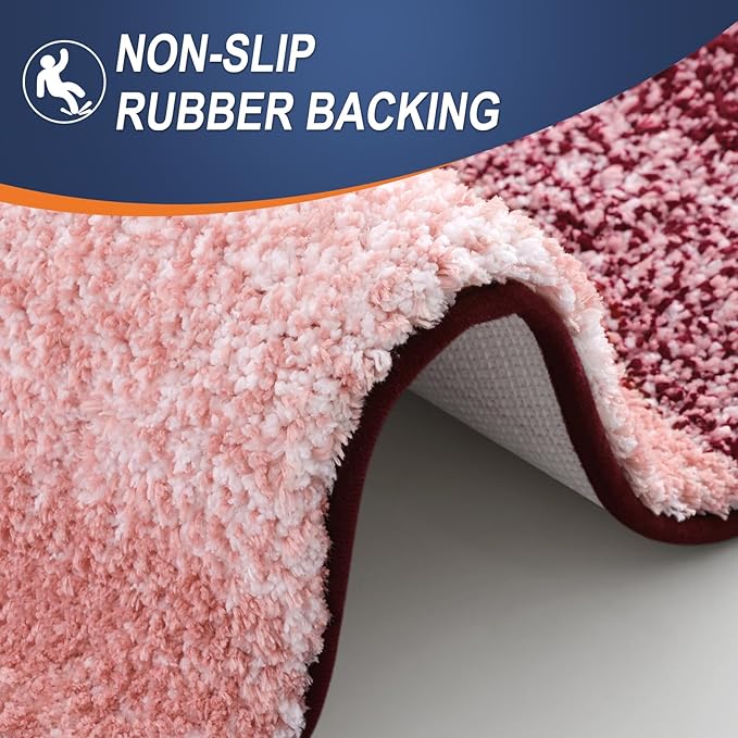 OLANLY Bathroom Rugs Mat 30x20, Extra Soft Absorbent Microfiber Bath Rugs, Rubber Backing, Quick Dry, Machine Washable Bath Mats for Bathroom Floor, Tub and Shower, Home Decor Accessories, Red