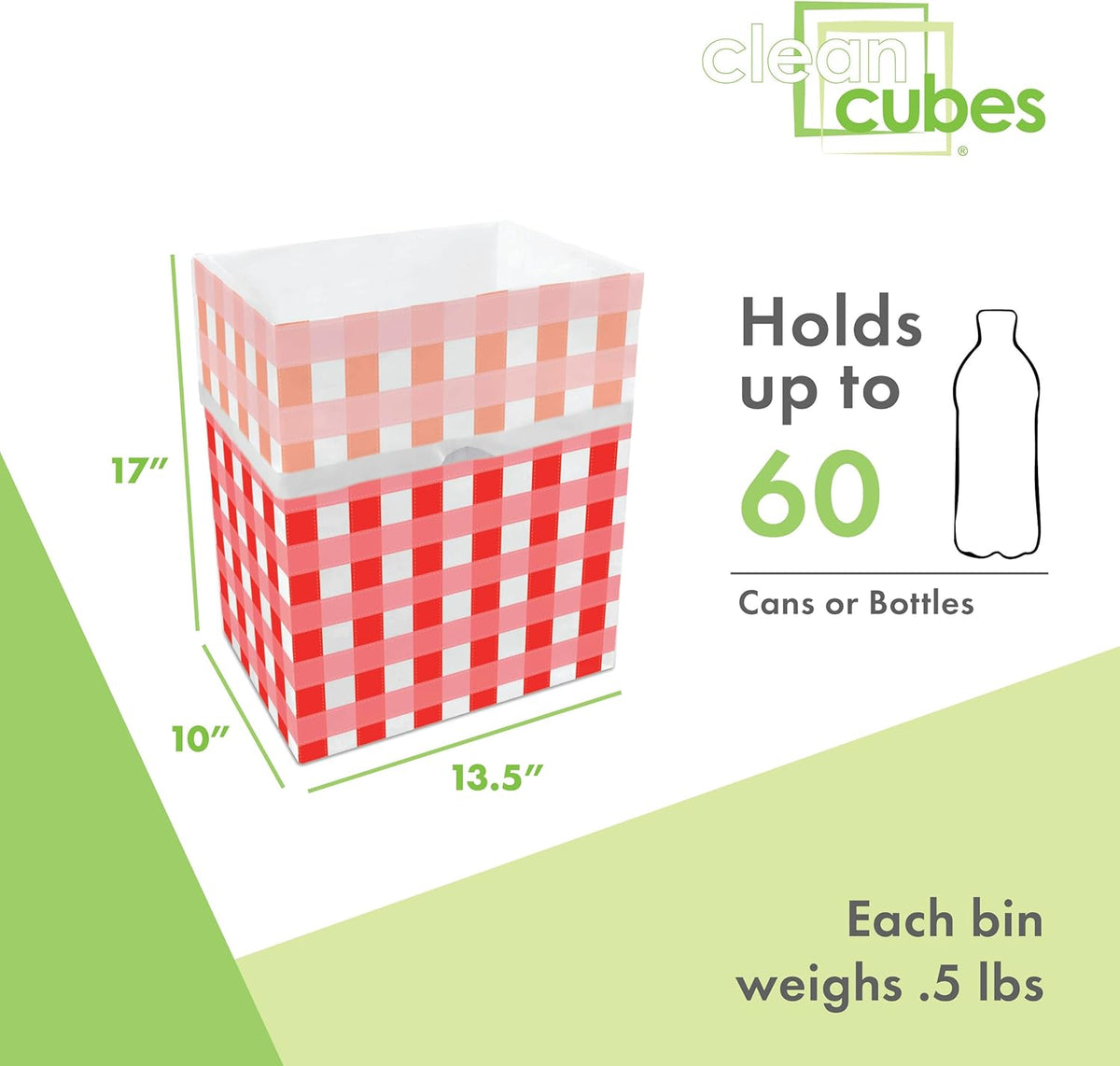 13 Gallon Disposable Pop-Up Trash Cans (3-Pack) with Fitted Bags – Foldable Garbage & Recycling Bins for Parties, Events & Kitchen (Picnic, 17" H x 13.5" W x 10" D)