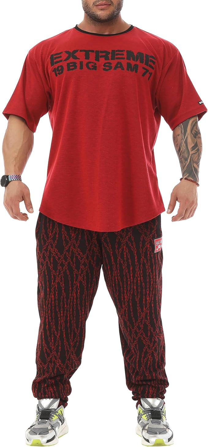 Men's Oversize Gym Fitness and Bodybuilding T-Shirt, Cotton O-Neck Lifestyle Top