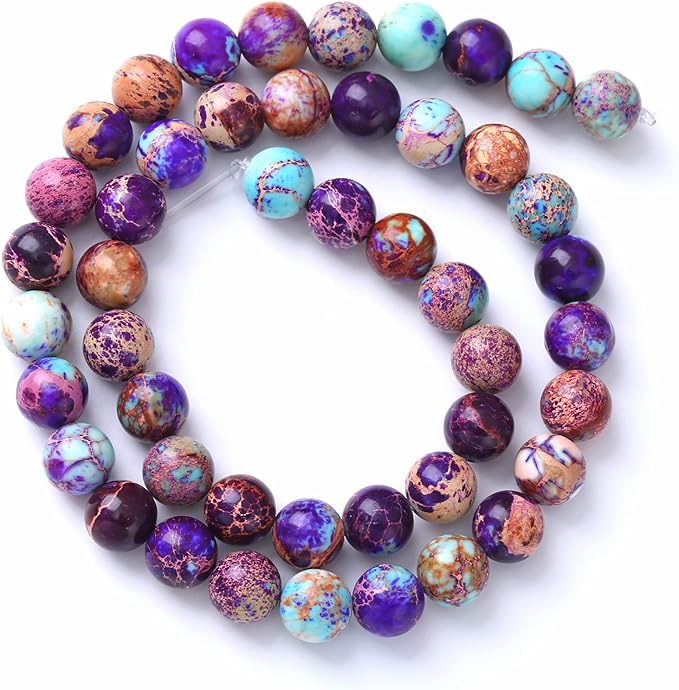 4MM 88PCS Natural Stone Galaxy Purple Sea Sediment Imperial Jasper Loose Beads for Jewelry Making DIY Bracelet Necklace
