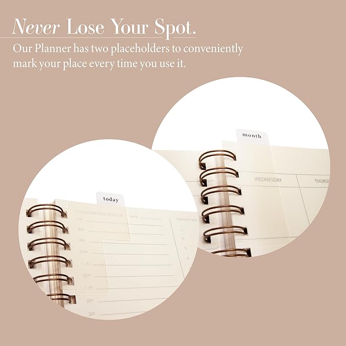 Anecdote 2025 Planner (8.5" x 10") Daily Planner Weekly Monthly Planner - 52 Weeks w/Library Buckram Cover, Brass Spiral - A4 Size Bleed-Resistant Paper – Evergreen