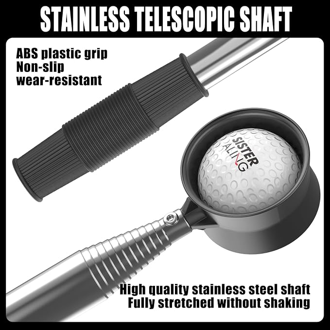Water Telescopic Golf Ball Retriever and Golf Magnetic Alignment Rods