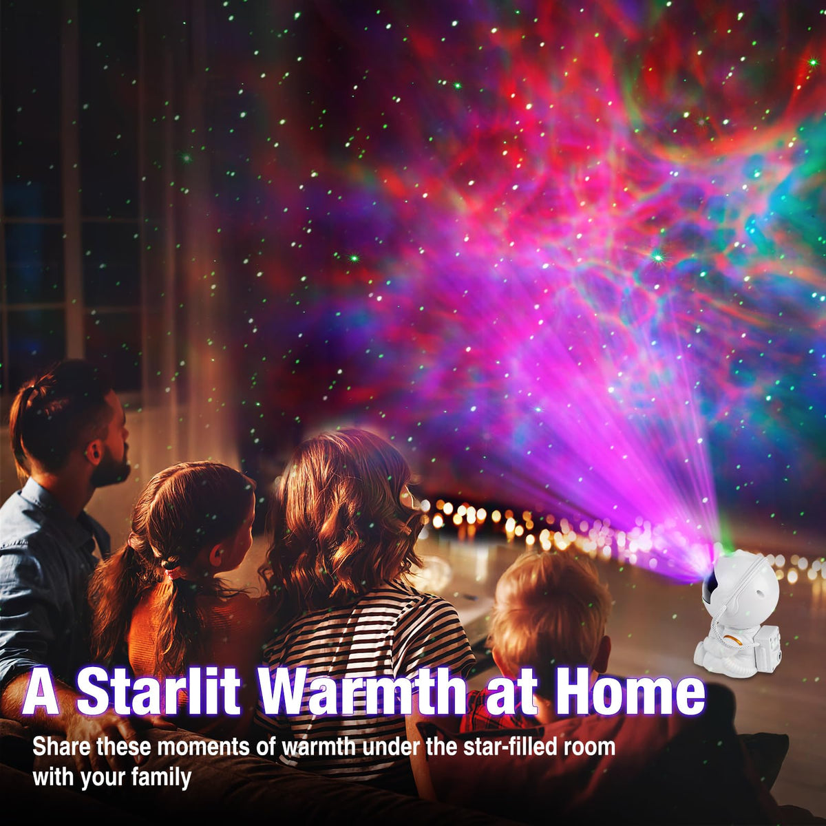 XHSY Astronaut Projector，Star Projector Galaxy Light，Night Light for Kids，Light Projector for Bedroom，Starry Nebula Ceiling LED Lamp，with Remote (White1)