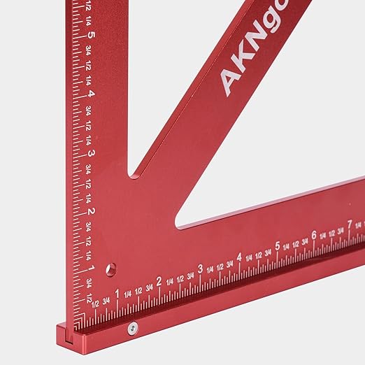 Precision Triangle Square 12inch, Metric & Imperial Scale Framing Square for Precise 90 and 45-Degree Measurement, Aluminum Alloy Architect Ruler for Carpenter