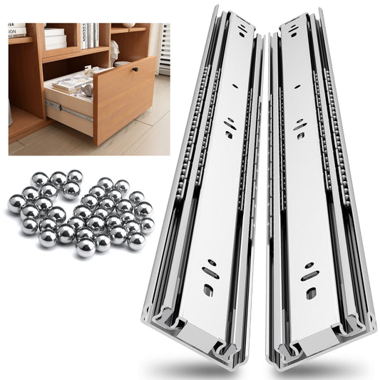 NECILO Heavy Duty Drawer Slides Without Lock, 150lb Capacity Full Extension Ball Bearing, 20 22 24 26 28 30 32 34 36 38 40 Inch Side Mount Metal Rails Track Guide, 1 Pair (Without Lock, 34 inch)